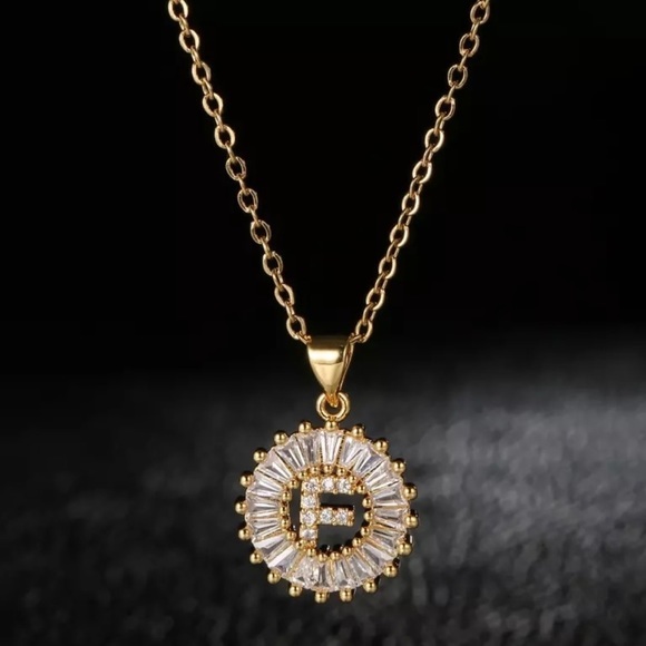 3/$30 💛 Initial Rhinestone Charm Necklace - Picture 8 of 16